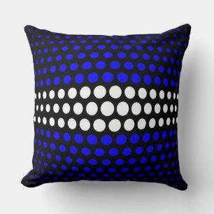 Muster der weißen und blauen Polka-Punkte Kissen