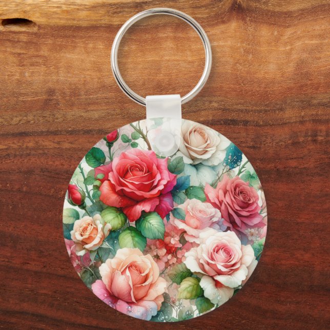 Muster der Whimsikschen Rose Schlüsselanhänger (Rückseite)