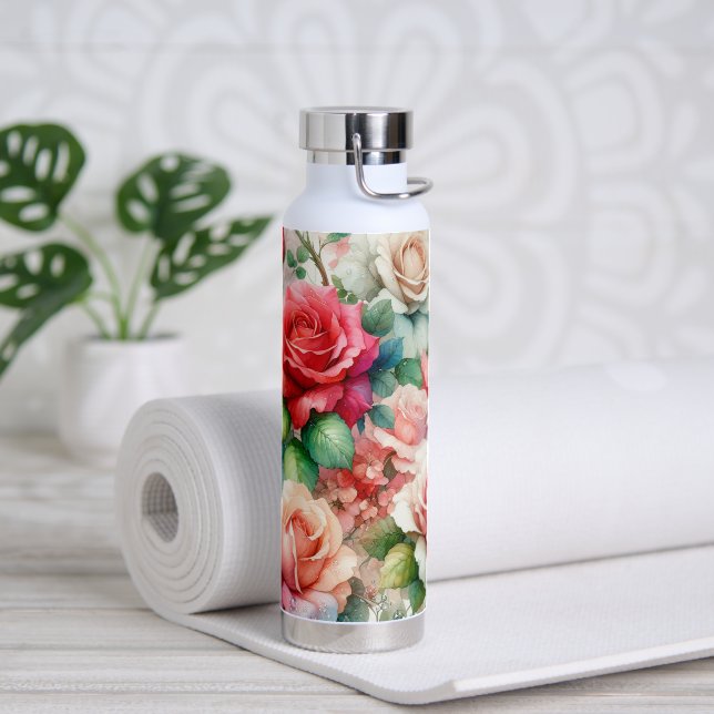Muster der Whimsikschen Rose Trinkflasche (Yoga)