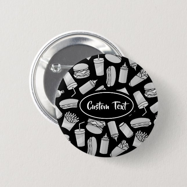 Muster der White Fast Food Icons Button (Vorne & Hinten)