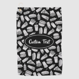 Muster der White Fast Food Icons Golfhandtuch
