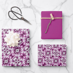 Muster der wirbelfarbenen Fliese - in rosa Geschenkpapier Set