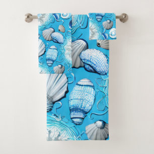 Muster des Blauen Ozeans Badhandtuch Set