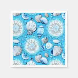 Muster des Blauen Ozeans Serviette