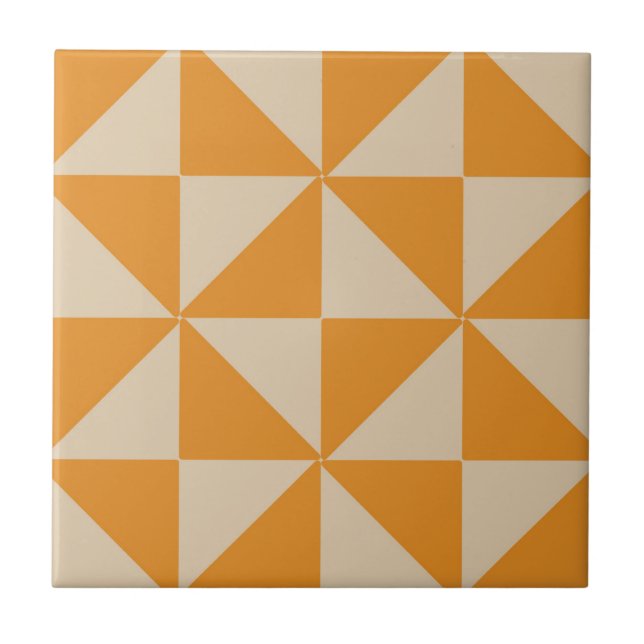 Muster des braunen geometrischen Dreiecks Fliese (Vorderseite)