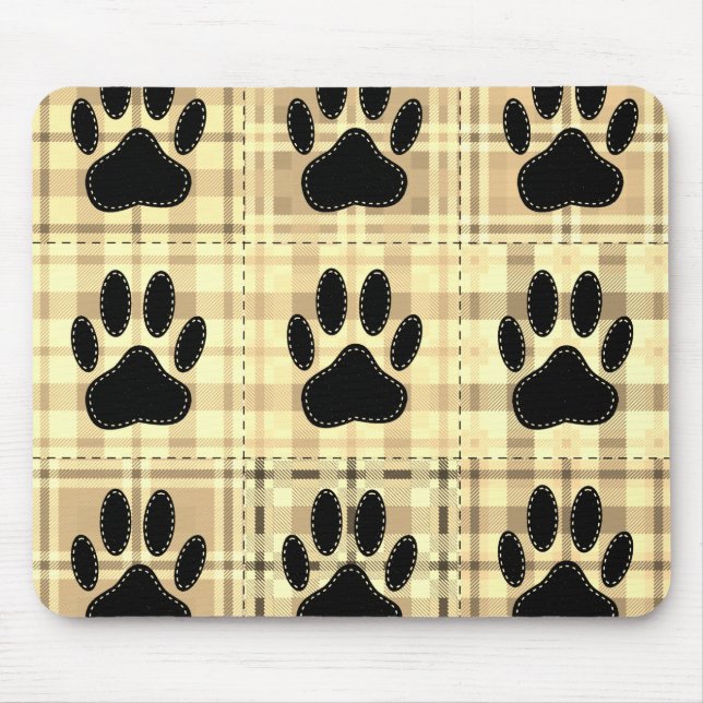 Muster des Cartoon des Hundes in Sepia-Maus-Pad Mousepad (Vorne)