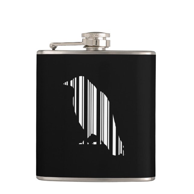 Muster des Crow-Bar-Code-Vogelmusters Flachmann (Vorderseite)