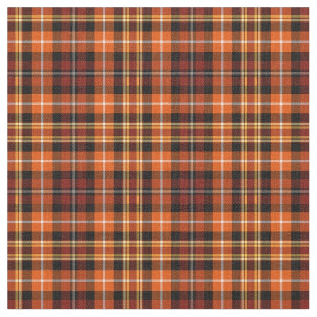 Muster des Fall-kariertes grobes Brown, Orange und Stoff (Nahaufnahme)