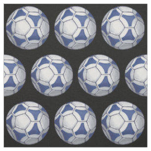 Muster des Fußballs blaues und weißes gemalt Stoff