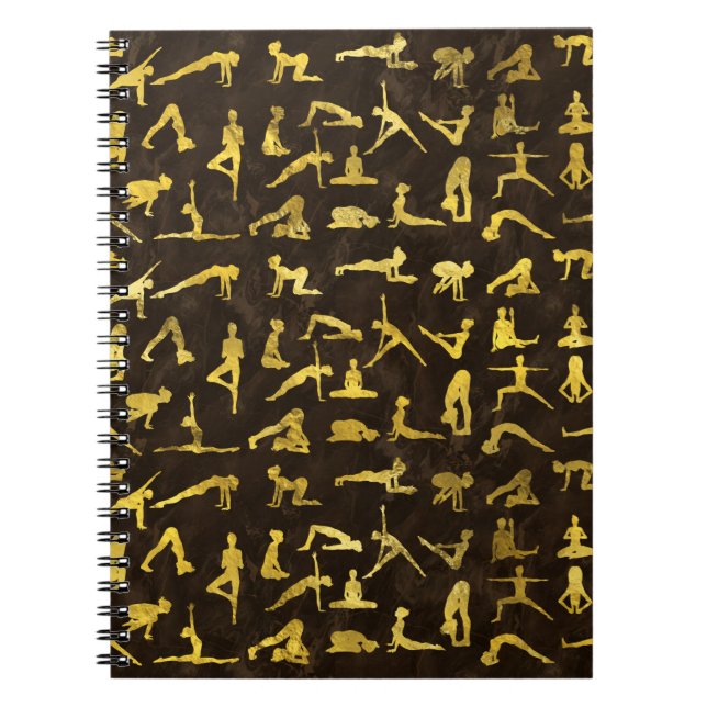 Muster des Goldyoga Asanas/-Posen Notizblock (Vorderseite)