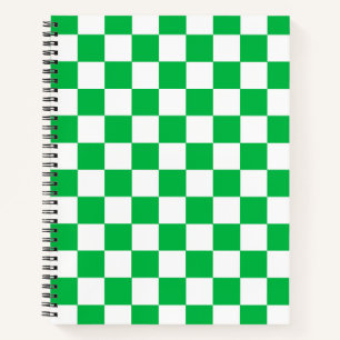 Muster des grünen, weißen, karierten Karos Notizbuch