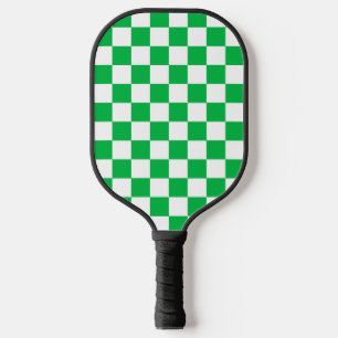 Muster des grünen, weißen, karierten Karos Pickleball Schläger