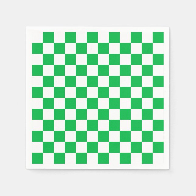 Muster des grünen, weißen, karierten Karos Serviette (Vorderseite)