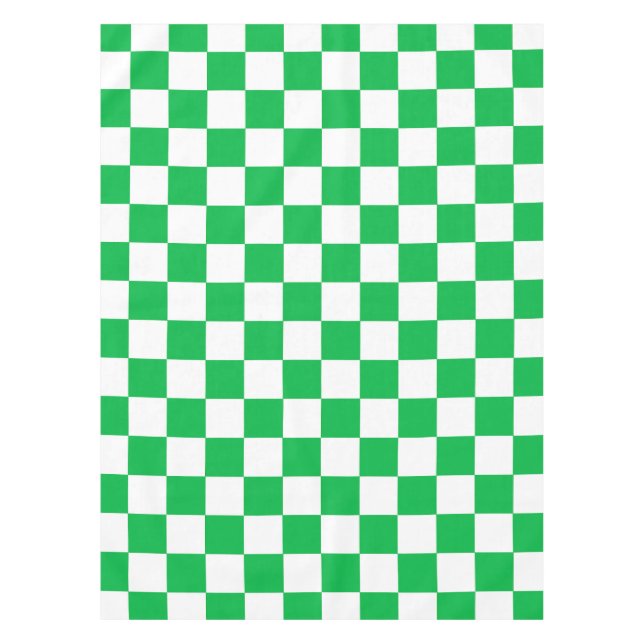 Muster des grünen, weißen, karierten Karos Tischdecke (Vorderseite)
