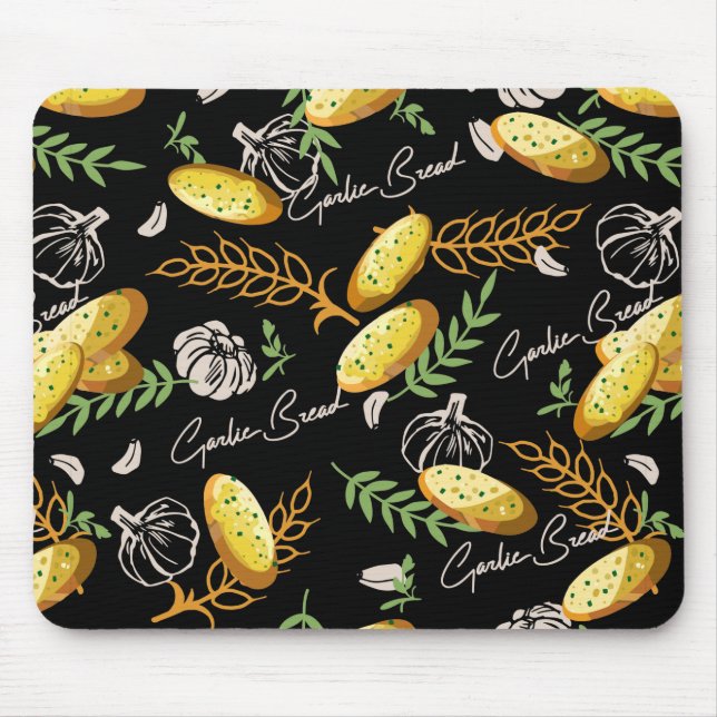 Muster des Knoblauchbrotes V2 Mousepad (Vorne)