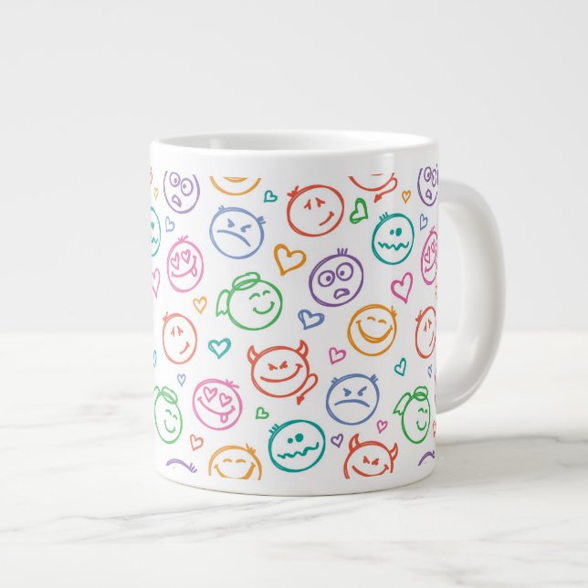Muster des Lächelns Jumbo-Tasse (Vorderseite Rechts)