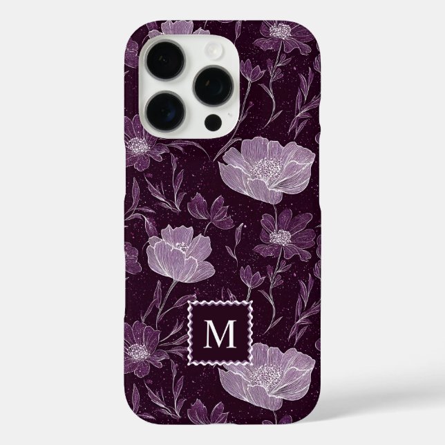 Muster des lila Glitzer iPhone 16 Pro Hülle (Rückseite)