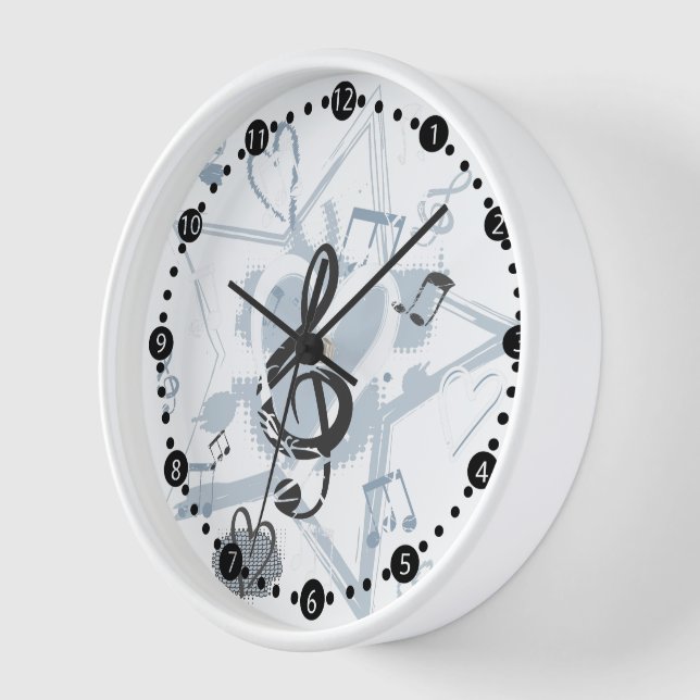 Muster des Musical Star Notes Designer Wanduhr (Winkel)