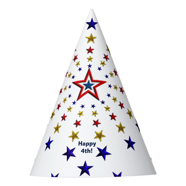 Muster des Patriotic Stars Party Hat Partyhütchen (Vorderseite)
