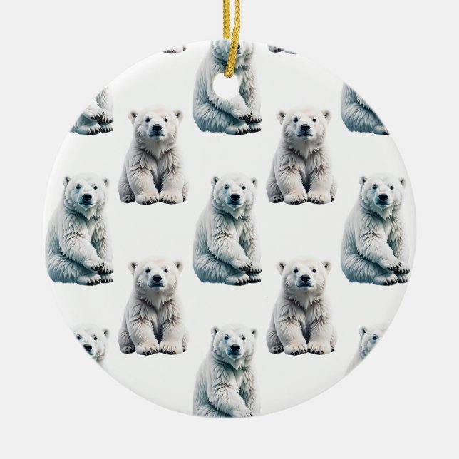 Muster des Polarbärs Keramik Ornament (Vorne)