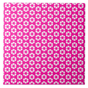 Muster des rosa und weißen Herzens Fliese