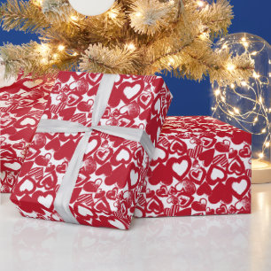 Muster des roten Herzens Geschenkpapier