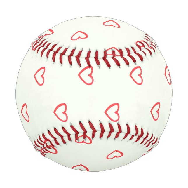 Muster des roten Herzens, Niedlich, Liebe Baseball (Rückseite)