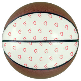 Muster des roten Herzens, Niedlich, Liebe Basketball
