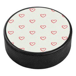 Muster des roten Herzens, Niedlich, Liebe Eishockey Puck