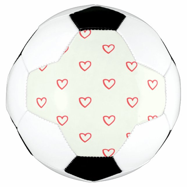 Muster des roten Herzens, Niedlich, Liebe Fußball (Vorderseite)