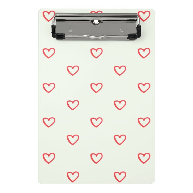 Muster des roten Herzens, Niedlich, Liebe Mini Klemmbrett (Vorderseite)