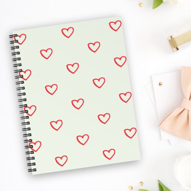Muster des roten Herzens, Niedlich, Liebe Notizblock (Von Creator hochgeladen)