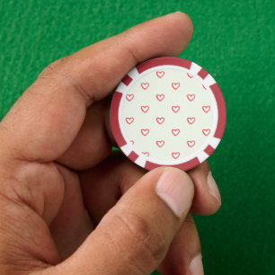 Muster des roten Herzens, Niedlich, Liebe Pokerchips