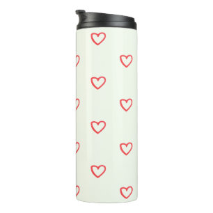 Muster des roten Herzens, Niedlich, Liebe Thermosbecher