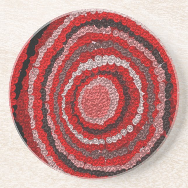 Muster des roten Kreises Getränkeuntersetzer (Vorne)