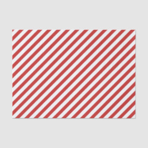 Muster des roten und weißen Diagonalstreifens Seidenpapier