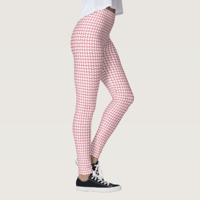 Muster des roten weißen Blocks Leggings (Rechts)