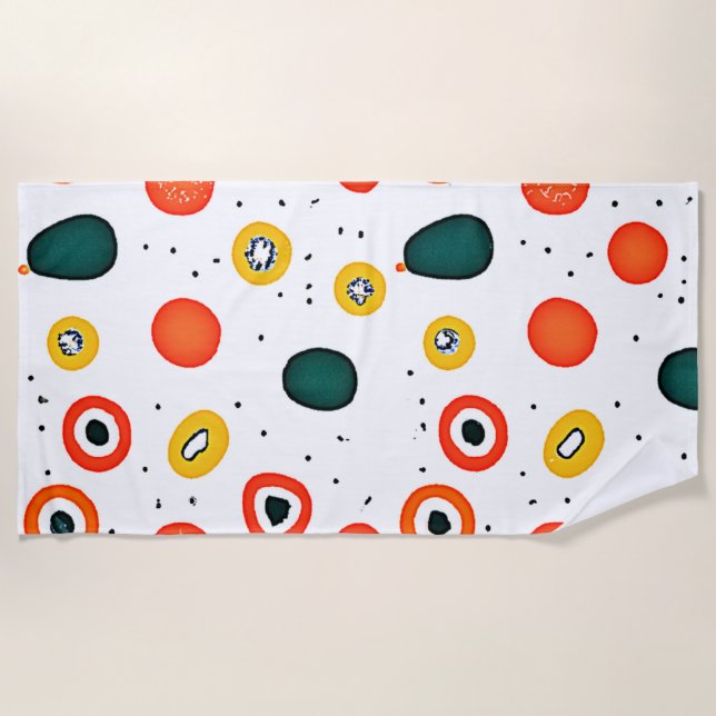 Muster des spielerischen Punktkreises Strandtuch (Vorderseite)