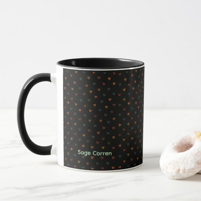 Muster des stumpfen Herzens Tasse (Mit Donut)