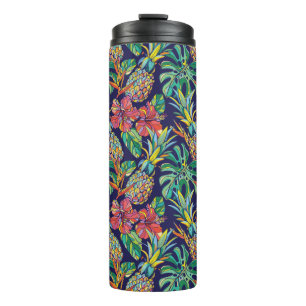 Muster des tropischen Ananas-Hibiskus Thermosbecher