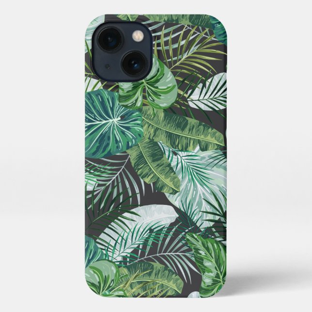 Muster des tropischen botanischen Palmenmusters iPhone Hülle (Rückseite)