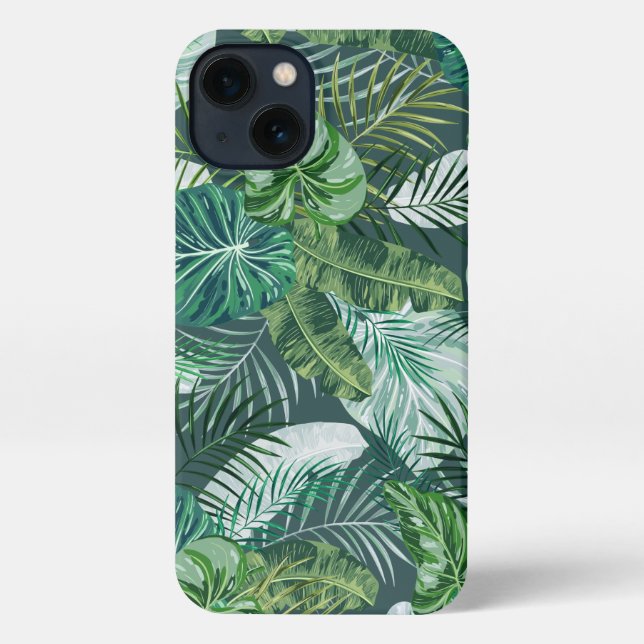 Muster des tropischen botanischen Palmenmusters iPhone Hülle (Rückseite)