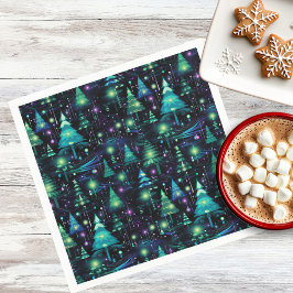 Muster des verzauberten Waldbaums Serviette