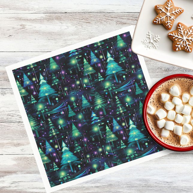 Muster des verzauberten Waldbaums Serviette (Von Creator hochgeladen)