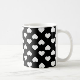 Muster des weißen Herzens Kaffeetasse