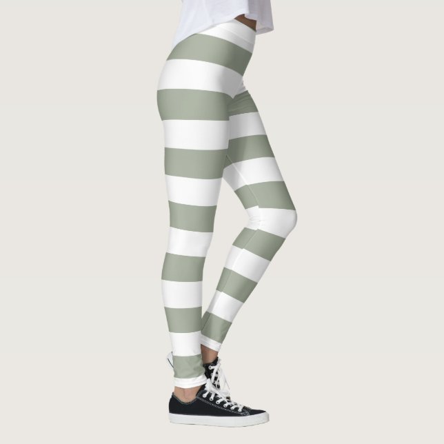 Muster des weißen Streifens Leggings (Rechts)