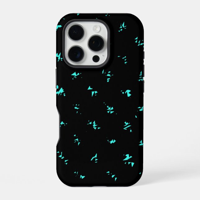 Muster-Design auf schwarz iPhone 16 Pro Hülle (Rückseite)