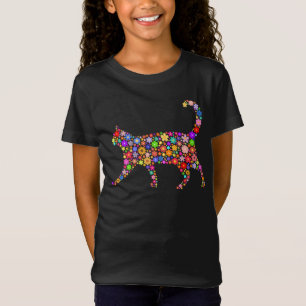 Muster-Design für florale Katzen T-Shirt