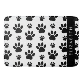 Muster, Dog Paws, Schwarz und Weiß, Ihr Name Badematte