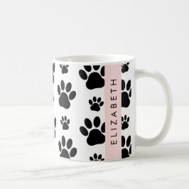 Muster, Dog Paws, Schwarz und Weiß, Ihr Name Kaffeetasse